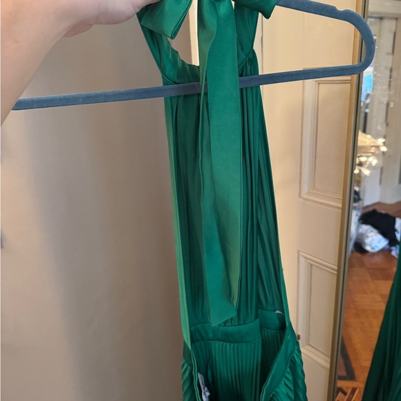 L’IDEE size 6 green pleated midi emerald dress green renaissance - Picture 9 of 10